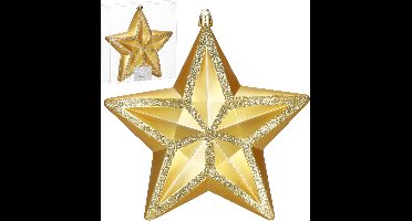 Springos Kersthanger | Kerstster | Goud | Glitters | 15 cm