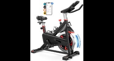 Hometrainer met magnetische weerstand en comfortabel zitkussen - Indoor cycling bike met tablethouder