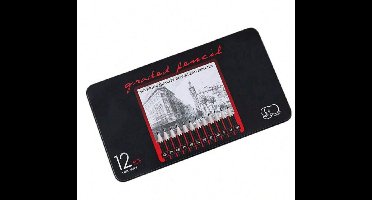 S&E 12-delige Premium Houtskool/Grafiet Potloden Set