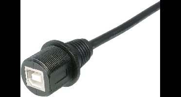TRU COMPONENTS TC-A-KAB-USBB-FS-1M-203 1586512 USB-stekkeraansluiting 2.0 - IP67 Bus, inbouw USB B-bus met 1 m kabel 1