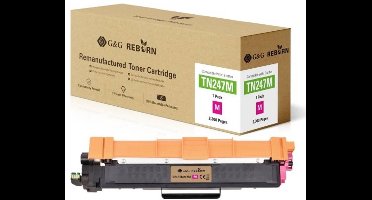 G&G Toner vervangt Brother TN-247M Compatibel Magenta 2300 bladzijden Reborn remanufactured 21186