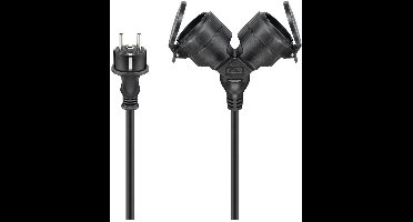 CEE 7/7 - 2x CEE 7/3 outdoor stroom verlengkabel | IP44 | 3x 1,50mm | 25 meter