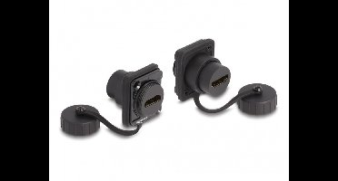 HDMI D-type module met beschermkap | HDMI2.0 (4K 60Hz + HDR) | IP67 | zwart