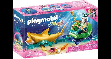 PLAYMOBIL Magic Koning der zeeën met haaienkoets - 70097