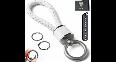 Luxe Leren & Metaal Sleutelhanger voor Volwassenen - Auto Sleutelhouder - Keychain Sleutelringen - Sleutel Hanger voor Vrouwen, Mannen, Dames - Autosleutel - Auto Accessoires Cadeau/Geschenk Verpakking