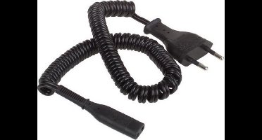 Universeel Netsnoer scheerapparaat - Snoer 2.5A 230V spiraal zwart 1,8M