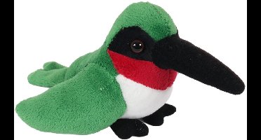 Pia Soft Toys Knuffeldier Kolibri vogel - zachte pluche stof - groen - kwaliteit knuffels - 13 cm - Tropische vogels