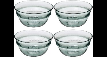 Secret de Gourmet - 8x - Kommetjes/Schaaltjes - kunststof - transparant - 13 cm - groen