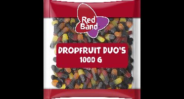 Red Band Dropfruit duo's - snoep mix - drop & fruitsmaak - zak 1000g