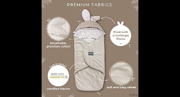 Universele Inslagdeken voor Autostoel en Kinderwagen met Kap - Zacht Katoen en Fluweel - ÖKO-TEX-gecertificeerd