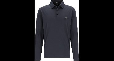 BOSS Paley regular fit polo lange mouw - jersey - donkerblauw