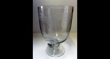 Windlicht - op voet - 25cm - Ø17cm - Glas - Helder.