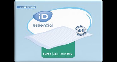 ID Essential Underpads Super 90 x 180 cm (bordable) - 1 paquet de 20 protections