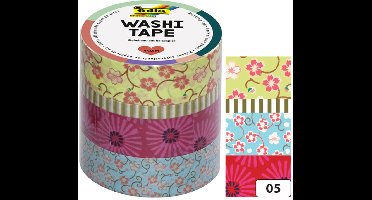 folia deco plakband Washi-Tape Bloemschikken, set van 4