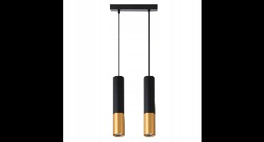 Moderne LED Hanglamp Keon GU10 Zwart/Goud 2x Spots - 1m