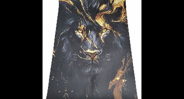 Eviva Home Deco Luxe Poster Leeuw in Goud & Zwart Jungle Print - Modern Abstract Dierenportret - Botanische Wanddecoratie