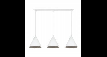 Moderne Witte Hanglamp SOHO 3xE14 Kegelformiede Kappen Metalal