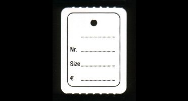 Hangetiket op rol 30x40mm bedrukt 1000 stuks