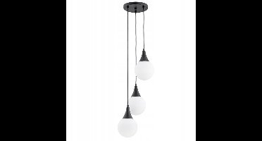 Luxe Zwarte/Witte Cascade Plafondlamp met Glazen Bollen - GEMINI 3