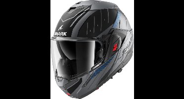 SHARK Oxo Rydger Mat Antraciet Blauw Zwart ABK Systeemhelm - Maat L - Helm