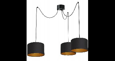 Luminex 4086 Spindel hanglamp zwart/goud dia 25cm 3-lichts