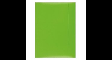Groene A4 Map met Elastiek, 350gsm, 3 Kleppen