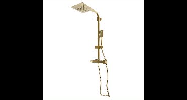 Douchekraan – Douchemengkraan – Thermostaatkraan – Regendouche – Badkamerkraan – Messing & RVS – Thermostatisch Met 180° Draaibare Regendouchekop