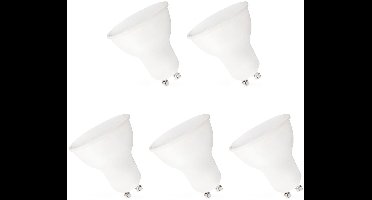 Spectrum Dimbare LED Lamp GU10 6W - 230V - 500 Lumen - 6000K Koud wit - Helder daglicht - Dimbaar - Energiezuinig - 5 stuks