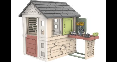 Smoby - Speelhuis nature play Smoby life - DHZ werkbank en tal van accessoires inbegrepen - Huis om te klussen