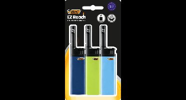 BIC EZ Reach Lighter - Gasaansteker - Extra Lang Bereik - Geschikt voor Waxinelichtjes, Kaarsen en Meer - 3 Stuks