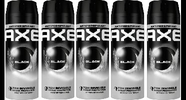 MULTI BUNDEL 5 stuks Axe BLACK DRY - deodorant - spray 150 ml