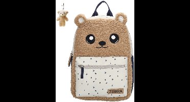 Zebra Rugzak Bear - kinderrugtas, rugtas, kinderrugzak, schooltas, rugtasje, rugzakje + Knuffeltje Beer
