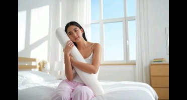 Guling Bantal Pollo 100% originele natuurlijk duurzaam Hypoallergeen bantal/kussen Kpok™ Java Kapok Vlokken Kind/Jong Volwassen Kiddy Rolkussen.Comfortklasse Zacht 750gr. SLarge:~95xØ~14-15cm. Voor Buik-Rug-|Zij-slaper.- 100% Vegan en Halal! Bolster#