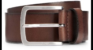 Hugo Boss - Jor riem donkerbruin van Italiaans leer met gesp met logogravure - heren