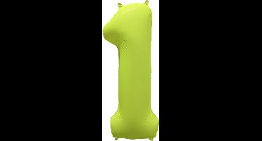 Riethmüller - Folieballon cijfer 1 - neon geel - 86 cm