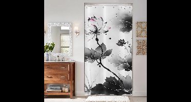 Boraboi® Waterdicht douchegordijn met lotusblad en landschap, 90x180 cm