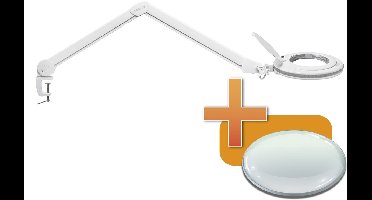 Handy - Grote Bureau Loeplamp met Tafelklem - Vergrootglas met verlichting - Op Netstroom - 130MM Glas - Loep Lamp - Diamond Painting/Hobby/Soldeer vergrootglas met Licht en Standaard