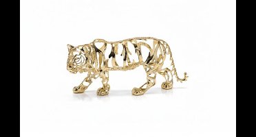 Eviva Home Deco Gouden Opengewerkt Tijger Beeld - Luxe Design Dierenfiguur uit de 'Jungle Passion' Serie - Hét Statement voor jouw Interieur