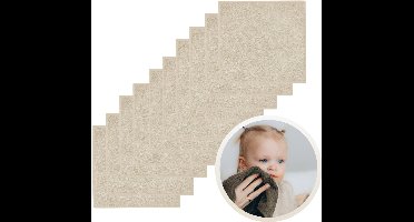 Funnies Spuugdoekjes 10-Pack Cream - Set van 10 Zachte Spuugdoeken, Monddoekjes, Kwijldoekjes - 30x30 cm - 100% Katoenen Badstof - Absorberend, Sneldrogend en Zacht - Wasmachinebestendig - Perfect voor Gevoelige Babyhuid bij Voeden en Kwijlen