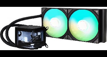 TRYX PANORAMA ARGB 280 Black - Vloeistofkoelsysteem processor - 280 mm - voor Intel LGA: 1851, 1700, 1200, 115x - AMD AM5, AM4 - 2x 140mm ROTA ARGB PWM Fans - zwart