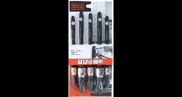 BLACK+DECKER Kwastenset Rond 5stuks - Kunststof