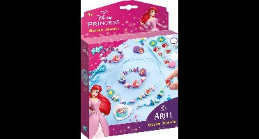 Disney Princess Totum Ariel Zeesieraden armbandjes maken ocean jewels | speelgoed meisjes knutselset vanaf 4 jaar - 3 armbandjes en halsketting met hartbedel cadeau tip sieradenset