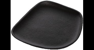 Deco dienblad - decoratieve schaal - 1 stuk - zwart - aluminium - 21 x 18 cm