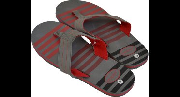 Slippers heren Gestreept - 46 - Rood/grijs