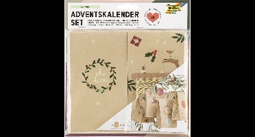 Adventskalender met 24 papieren zakjes, rendierpatroon