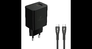 FoneTex 20W Adapter & USB-C Naar USB-C - 1x USB-C PD Output - 1x USB-A 3.0 Output - Geschikt Voor iPhone/iPad - Geschikt voor Apple - Samsung- Google - Huawei - Oppo