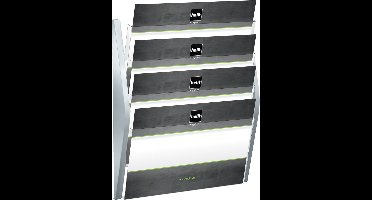 helit wandfolderhouder din a3 dwars 4 vakken zilver