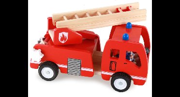 Houten brandweerauto - speelgoed brandweer - Educatief montessori speelgoed - duurzaam speelgoed - Jongens speelgoed - Vanaf 2 jaar