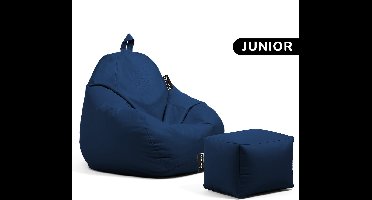 Casacomfy – Pear Junior – Zitzak met Voetenbankje – Donker Blauw – Waterbestendig