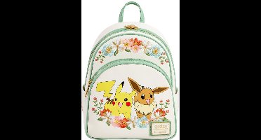 Loungefly Pokemon Pikachu and Eevee Mini Bloemenprint Rugzak - Rugtas - Handbagage Floral Backpack